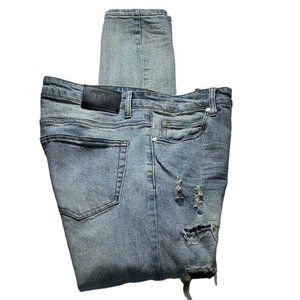 THRT JEANS Classic 5 Pocket Med Wash Distressed / Destroyed Mens Size 36 Cotton